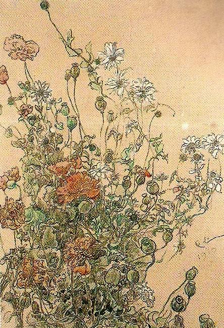 Carl Larsson sommarblommor oil painting image